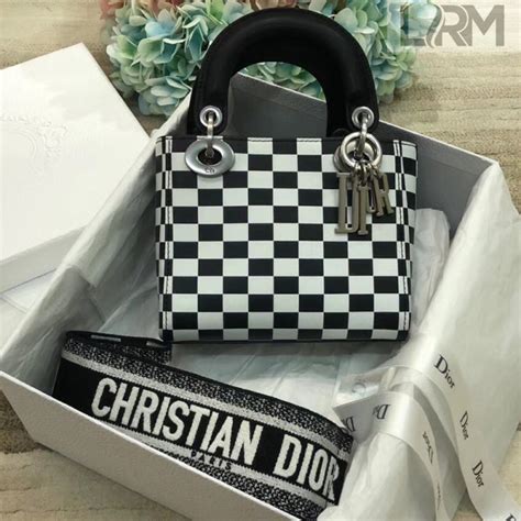 lady dior bag in black and white printed calfskin price|dior bag price guide.